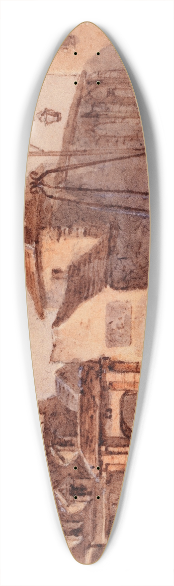 Auguste-Sbastien Bnard - Vue des restes de lglise Saint Martin, place de la collgiale, faubourg Saint Marcel 39.3 inch art pintail longboard deck