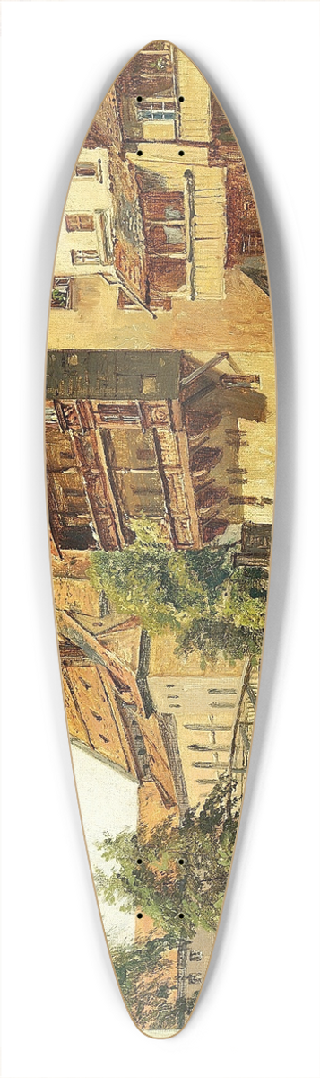 August Fischer - En mand i en bd i en tysk by 39.3 inch art pintail longboard deck