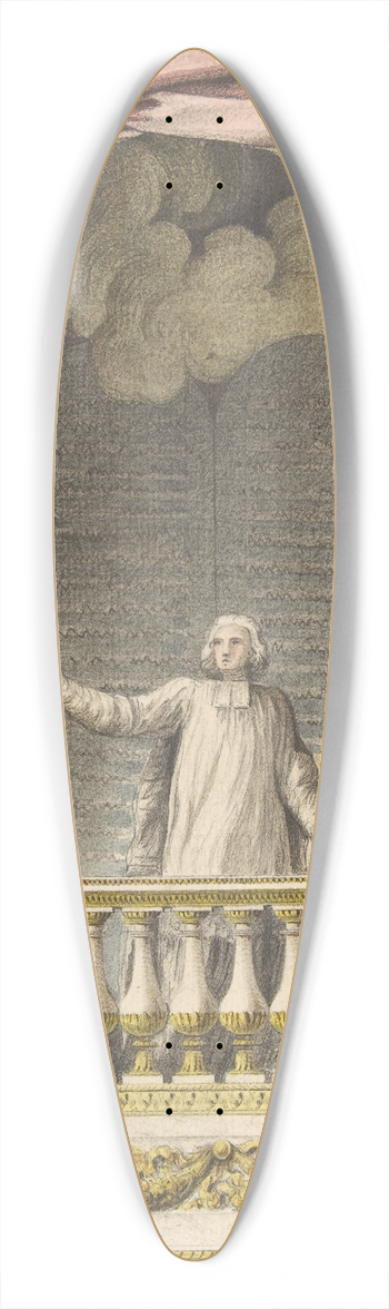 Augustin Pajou - Design for a Pulpit 39.3 inch art pintail longboard deck