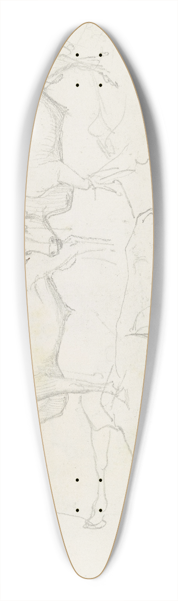 August Lucas - Horses and cattle 39.3 inch art pintail longboard deck