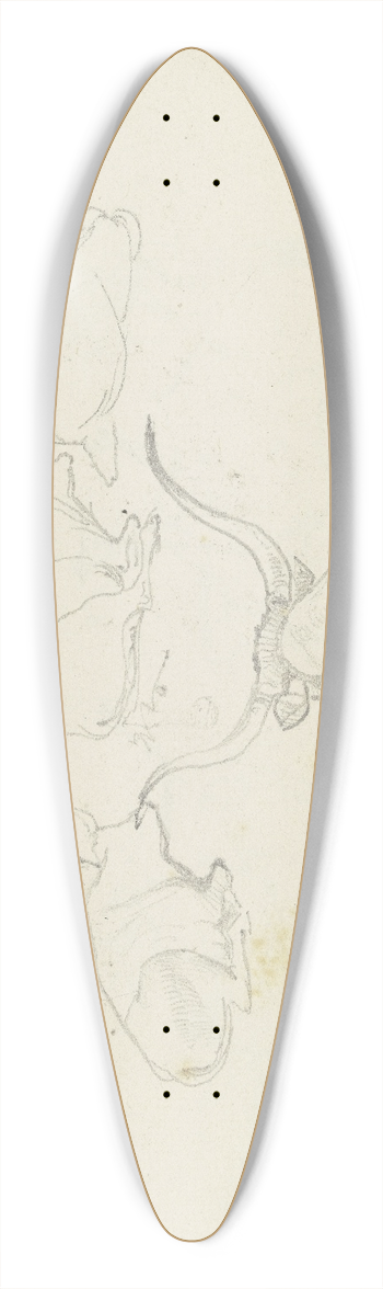 August Lucas - Resting cattle 39.3 inch art pintail longboard deck
