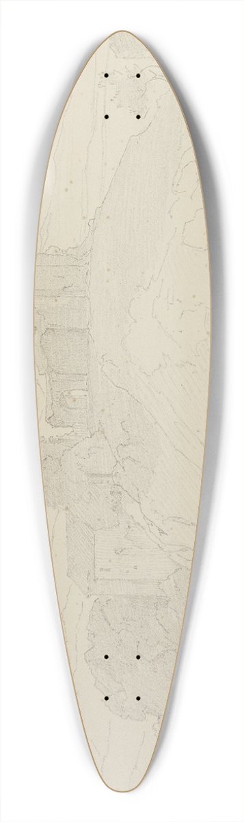 August Lucas - Ruins near Olevano 39.3 inch art pintail longboard deck