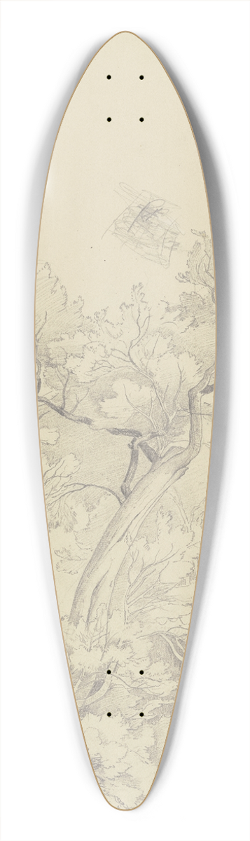 August Lucas - Trees near Olevano 39.3 inch art pintail longboard deck