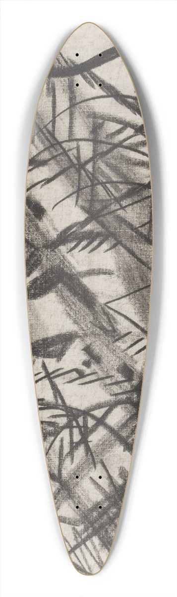 August Macke - Girls on the Railway Crossover in the Evening 39.3 inch art pintail longboard deck