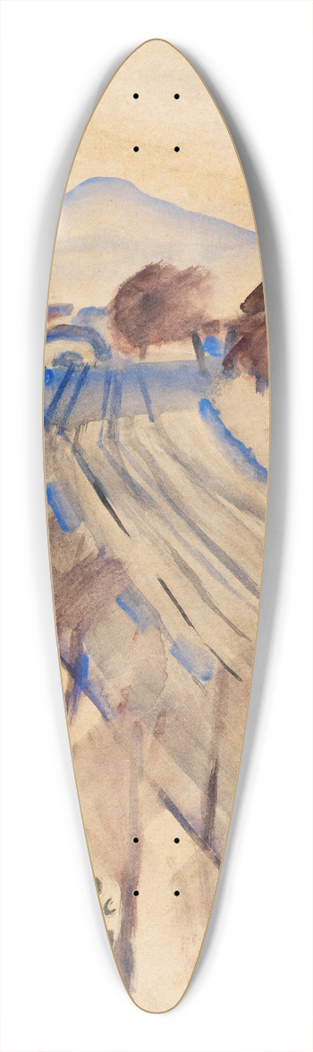 August Macke - lberg mit Bahngleisen II 39.3 inch art pintail longboard deck