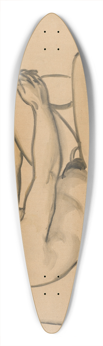 August Macke - Male Nude 39.3 inch art pintail longboard deck