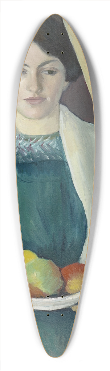 August Macke - Portrait with apples 39.3 inch art pintail longboard deck
