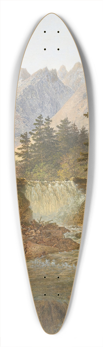 August Piepenhagen - Gebirgslandschaft Mit Wanderer (The Wanderer) 39.3 inch art pintail longboard deck