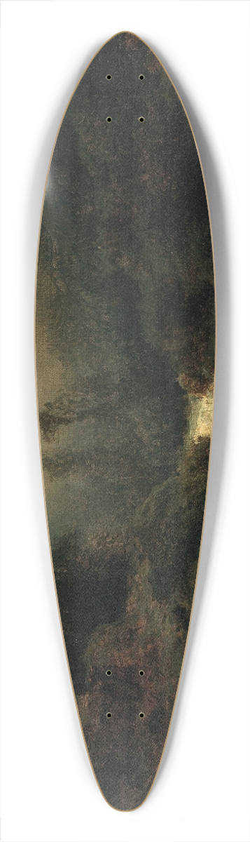 August Piepenhagen - Romantische Mondlandschaft mit Wanderer 39.3 inch art pintail longboard deck