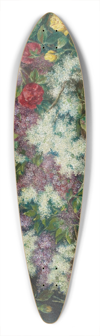 August Pollak - Lilacs And Roses 39.3 inch art pintail longboard deck