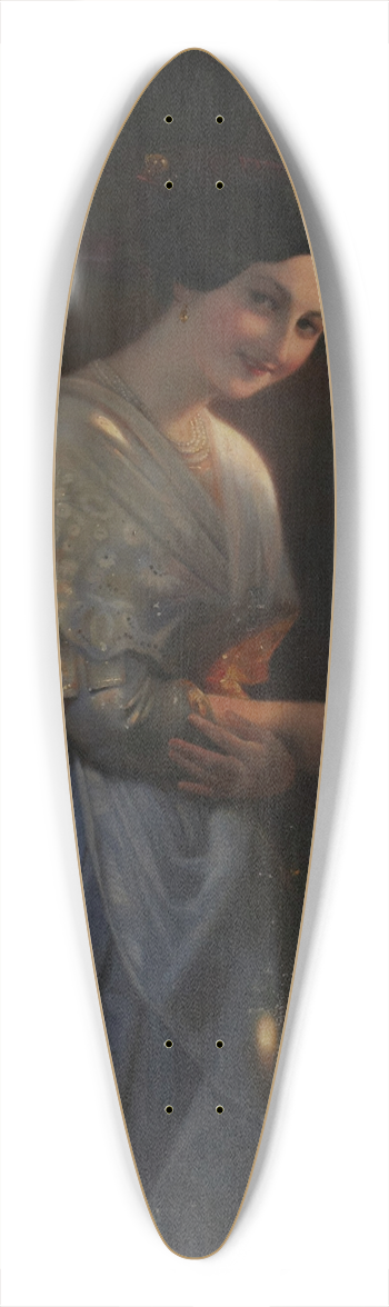 August Riedel - Unknown Woman, La Bella Romana 39.3 inch art pintail longboard deck
