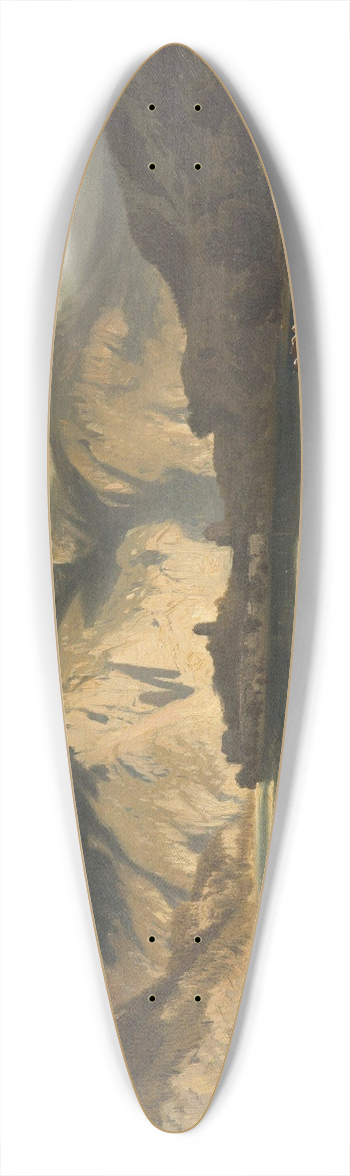 August Schaeffer von Wienwald - Landscape with a Lake 39.3 inch art pintail longboard deck
