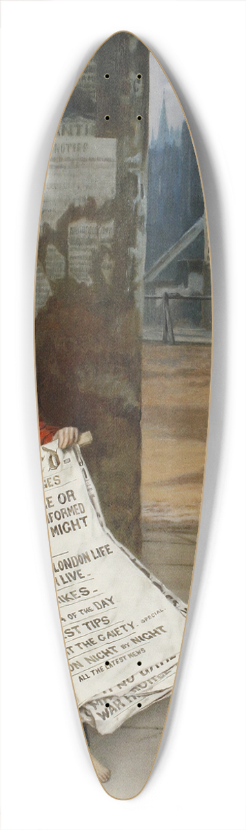 Augustus Edwin Mulready - A London Newsboy 39.3 inch art pintail longboard deck