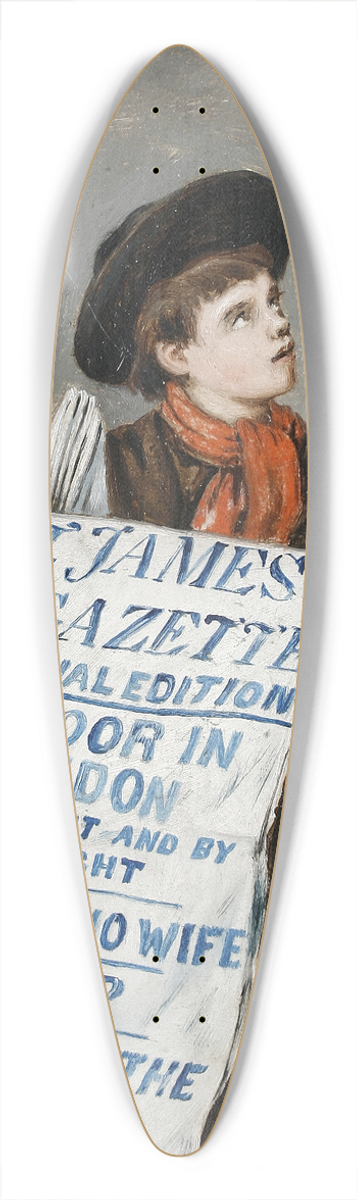 Augustus Edwin Mulready - A London Newsboy 39.3 inch art pintail longboard deck