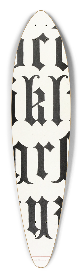 Augustus Pugin - Alphabets 3 39.3 inch art pintail longboard deck
