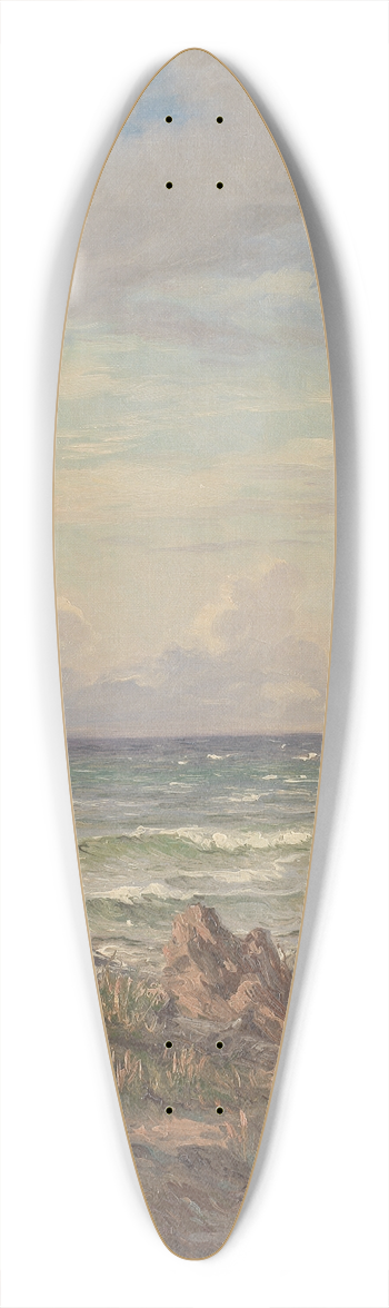 August Wilhelm Boesen - Kystparti med stenet strand 39.3 inch art pintail longboard deck