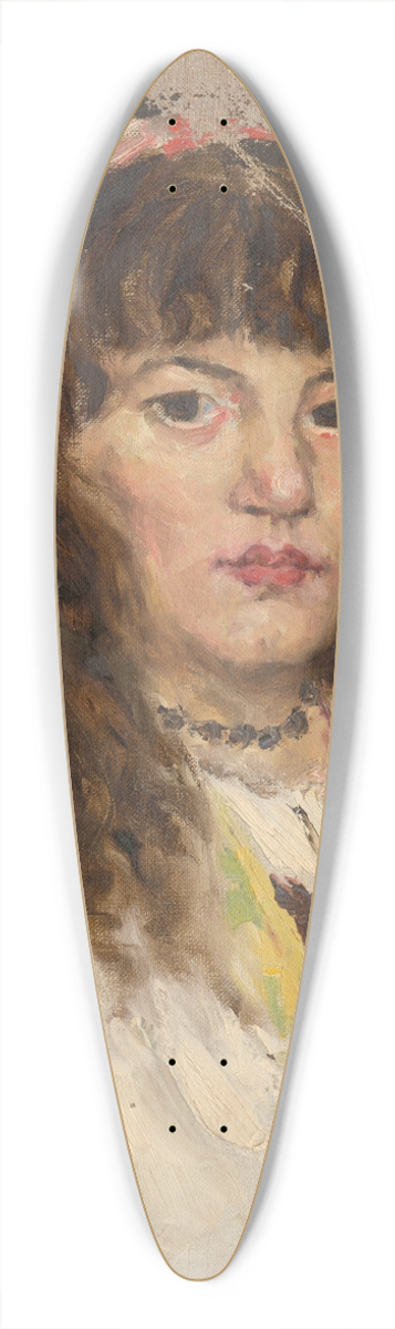 Aurel Ballo - Head Study of Woman with Long Hair 39.3 inch art pintail longboard deck