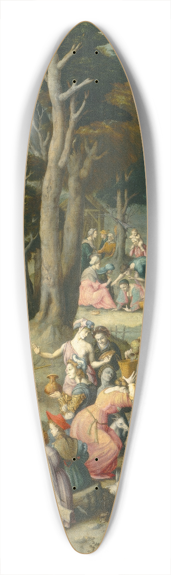 Bacchiacca - The Gathering of Manna 39.3 inch art pintail longboard deck