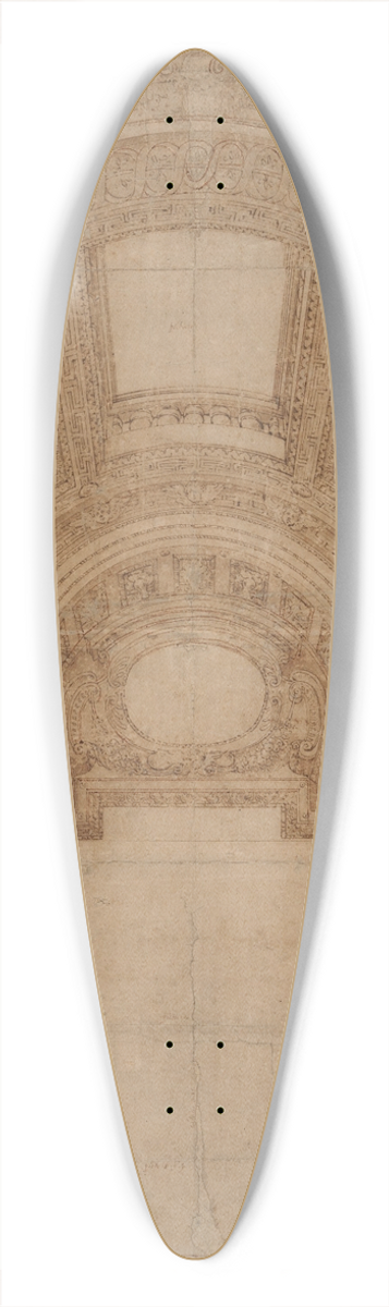 Baldassare Peruzzi - Design for an Elaborate Barrel-Vaulted Chapel 39.3 inch art pintail longboard deck