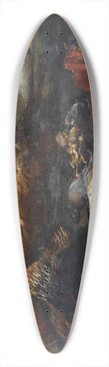 Baldassarre De Caro - Still Life With HuntingTrophies And A Porcupine 39.3 inch art pintail longboard deck