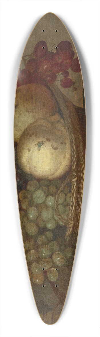 Balthasar van der Ast - Apples and grapes in a basket, with fruit and shells on a stone ledge 39.3 inch art pintail longboard deck