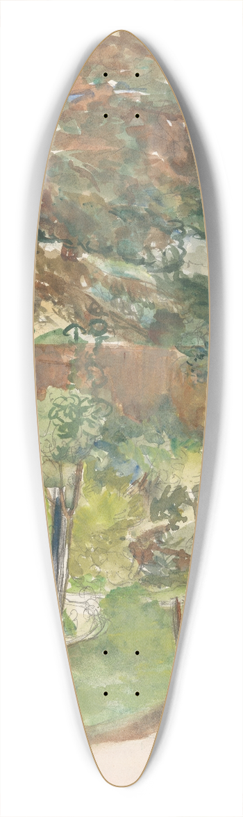 Barbara Elisabeth van Houten - Gezicht in tuin 39.3 inch art pintail longboard deck