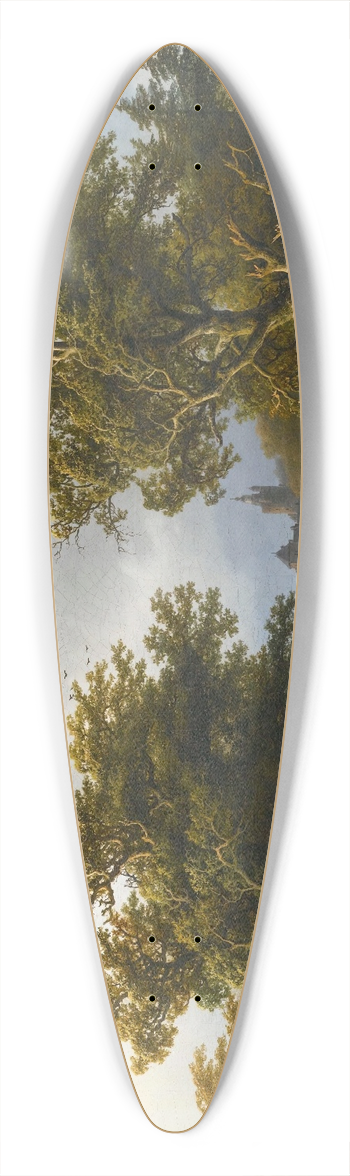 Barend Cornelis Koekkoek - The gust of wind 39.3 inch art pintail longboard deck