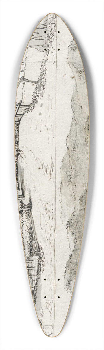 Barend Hendrik Thier - Twee landschapjes 39.3 inch art pintail longboard deck