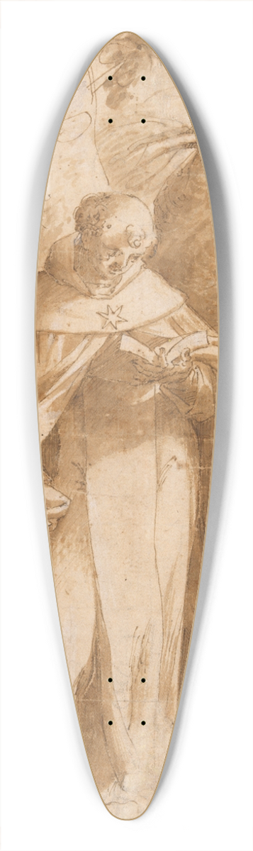 Bartholomaeus Spranger - Saint Dominic Reading 39.3 inch art pintail longboard deck