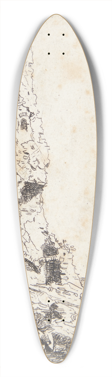 Bartholomeus Breenbergh - Et stykke af den romersk bymur i ruiner 39.3 inch art pintail longboard deck