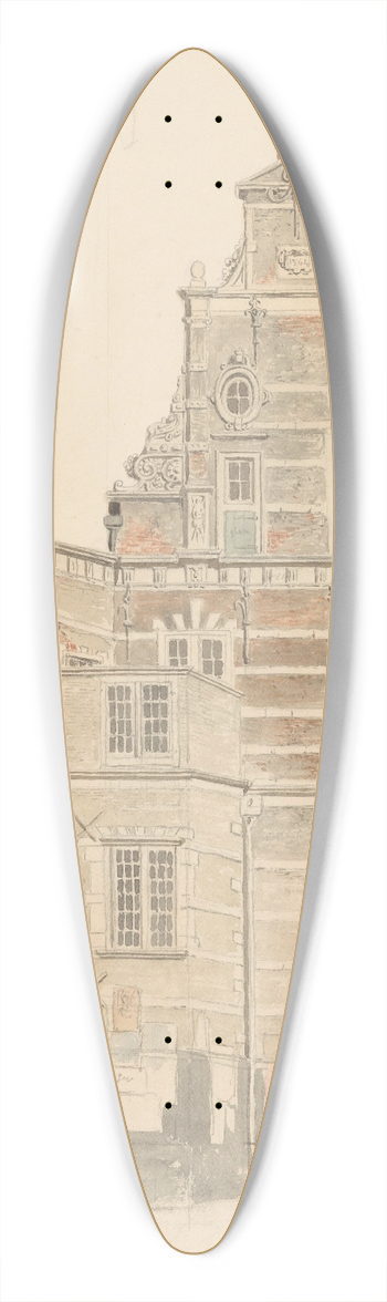 Bartholomeus Johannes van Hove - Stadhuis van Den Haag 39.3 inch art pintail longboard deck