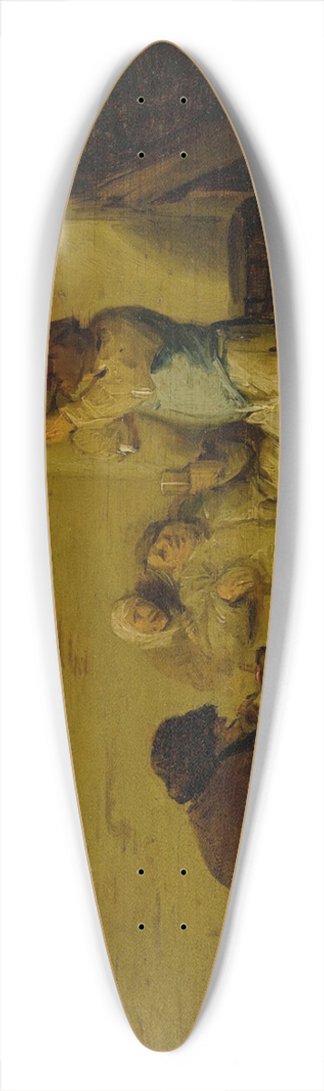 Bartholomeus Molenaer - Peasants drinking and smoking in a tavern 39.3 inch art pintail longboard deck