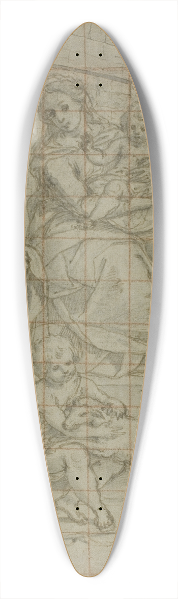 Bartolomeo Cesi - Holy Family with Saint John the Evangelist and the Infant John the Baptist 39.3 inch art pintail longboard deck