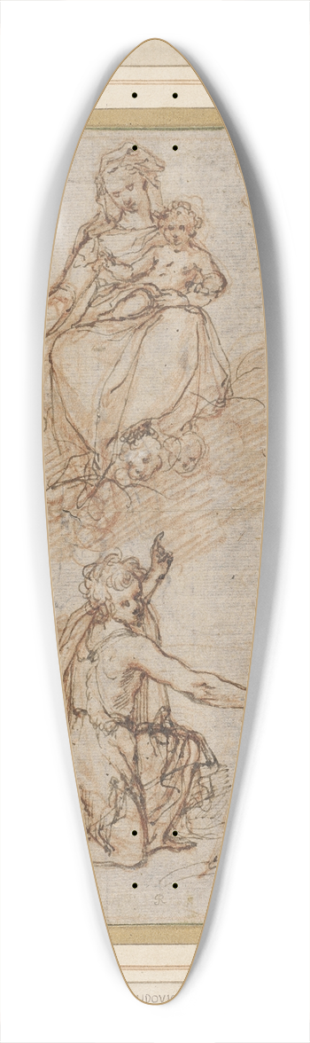 Bartolomeo Cesi - Madonna and Child with SS. Benedict, John the Baptist and Francis 39.3 inch art pintail longboard deck