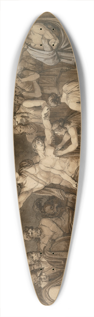 Bartolomeo Pinelli - Achilles Swears an Oath to Avenge the Dead Patroclus, Killed byHector 39.3 inch art pintail longboard deck