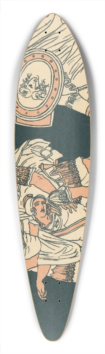 Bartolomeo Pinelli - Aeneas and the body of Lausus 39.3 inch art pintail longboard deck