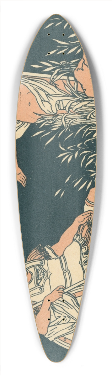 Bartolomeo Pinelli - Aeneas and Tiber 39.3 inch art pintail longboard deck