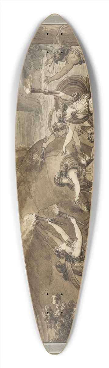 Bartolomeo Pinelli - Cupid Advises Calypso to Set Fire to Mentors Ship, from The Adventures of Telemachus, Book 7 39.3 inch art pintail longboard deck