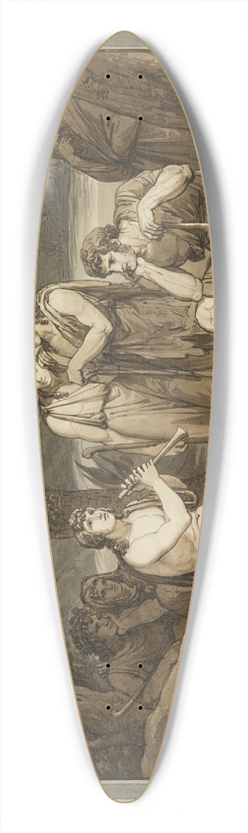 Bartolomeo Pinelli - Telemachus Plays and Sings to the Shepherds in Egypt, from The Adventures of Telemachus, Book 2 39.3 inch art pintail longboard deck