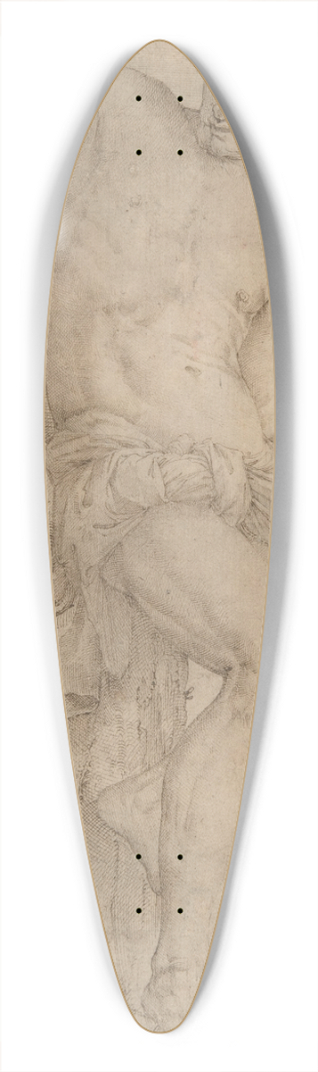 Battista Franco - The Unrepentant Thief on the Cross, Study of a Childs Head at Lower Left, and of an Ear at Lower Right Border 39.3 inch art pintail longboard deck