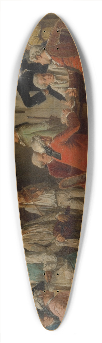 Benjamin-Eugne Fichel - Traveling minstrels entertaining at an inn 39.3 inch art pintail longboard deck