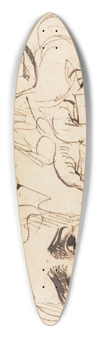 Benjamin Robert Haydon - Portrait Sketch and Seated Figures 39.3 inch art pintail longboard deck