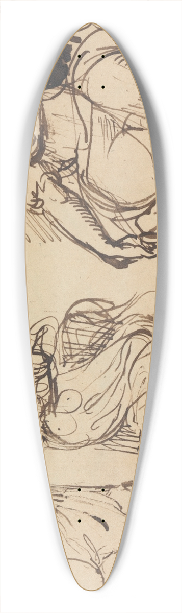 Benjamin Robert Haydon - Studies of a Seated Woman 39.3 inch art pintail longboard deck