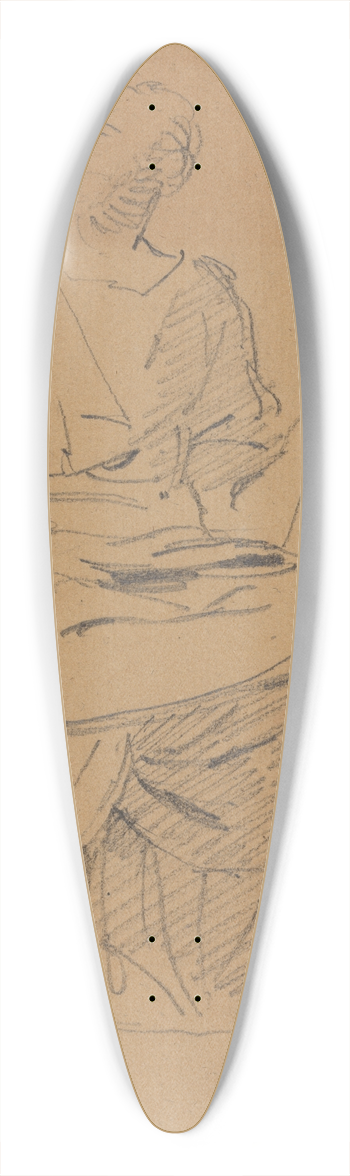 Benjamin Robert Haydon - Study of a Seated Figure 39.3 inch art pintail longboard deck