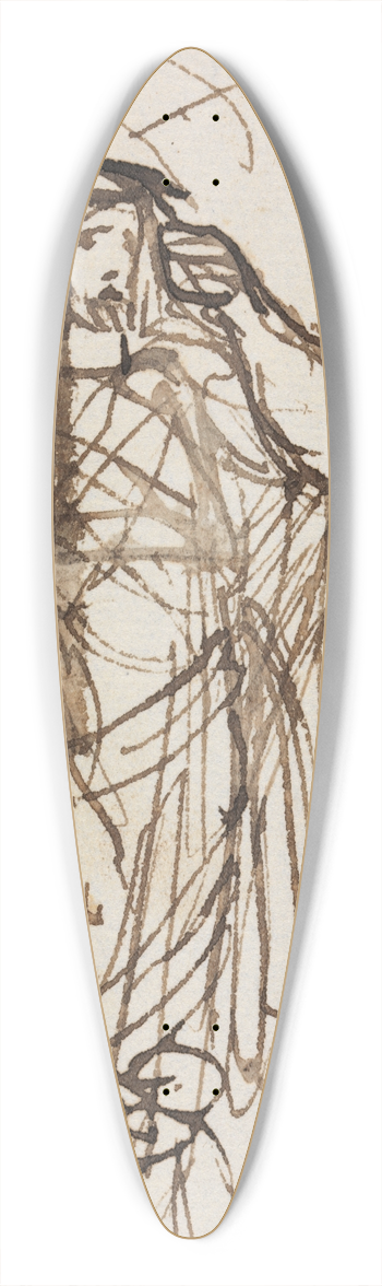 Benjamin Robert Haydon - Study of the Resurrection of Lazarus. 39.3 inch art pintail longboard deck