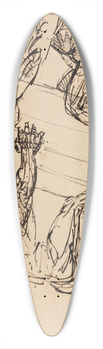 Benjamin Robert Haydon - Study of Two Male Nudes 39.3 inch art pintail longboard deck