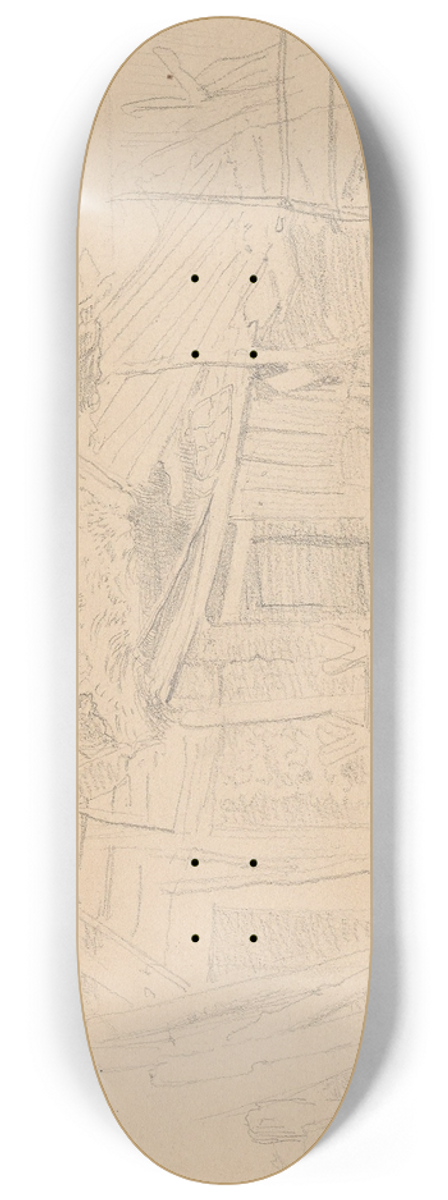 Adolph Tidemand - Farmhouse 8.25 inch art skate deck