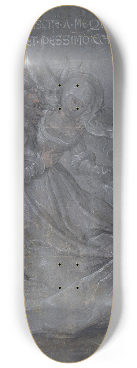 Bernhard Strigel - Pair of lovers with the Devil and Cupid 8.25 inch art skate deck