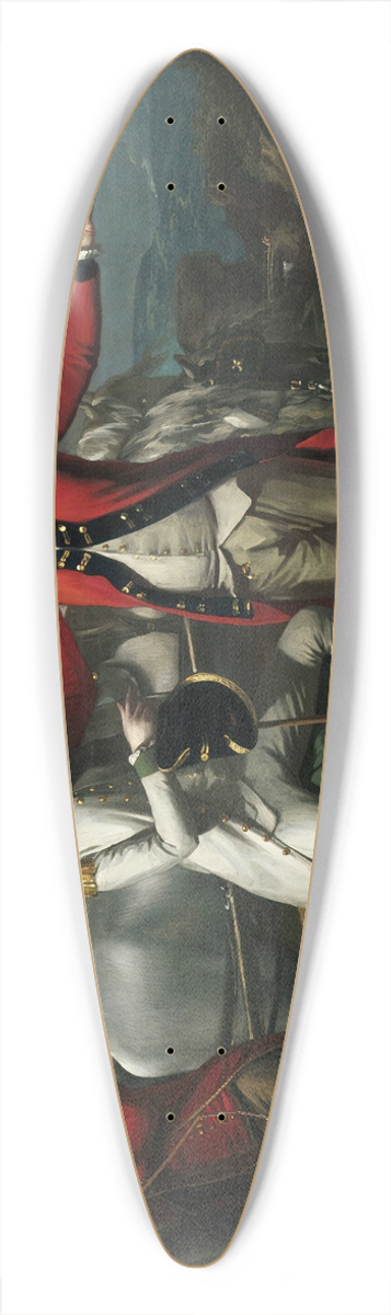 Benjamin West - Two Officers and a Groom in a Landscape 39.3 inch art pintail longboard deck