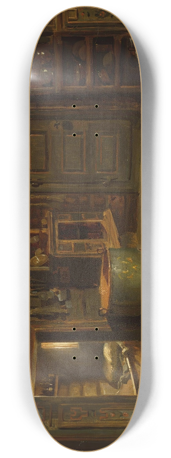 Adolph Tidemand - Farm Interior from Gulsvik in Hallingdal 8.25 inch art skate deck